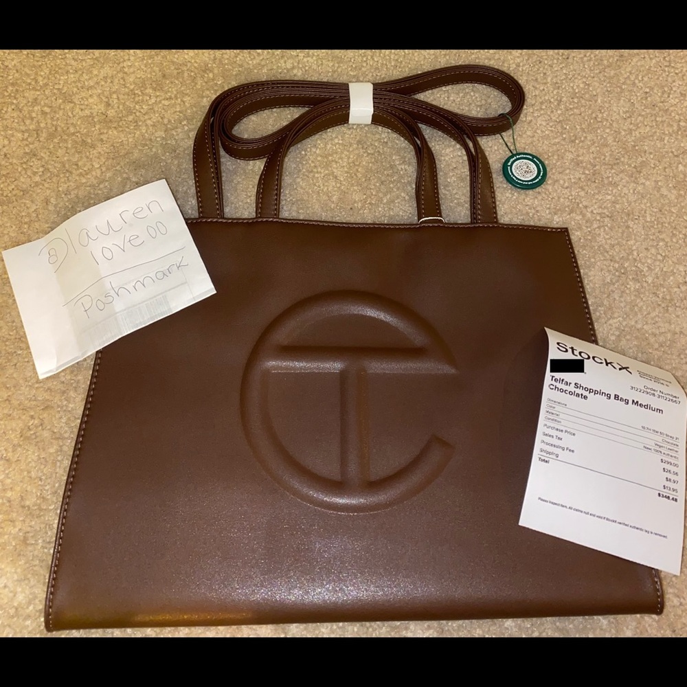 AUTHENTIC medium chocolate Telfar bag